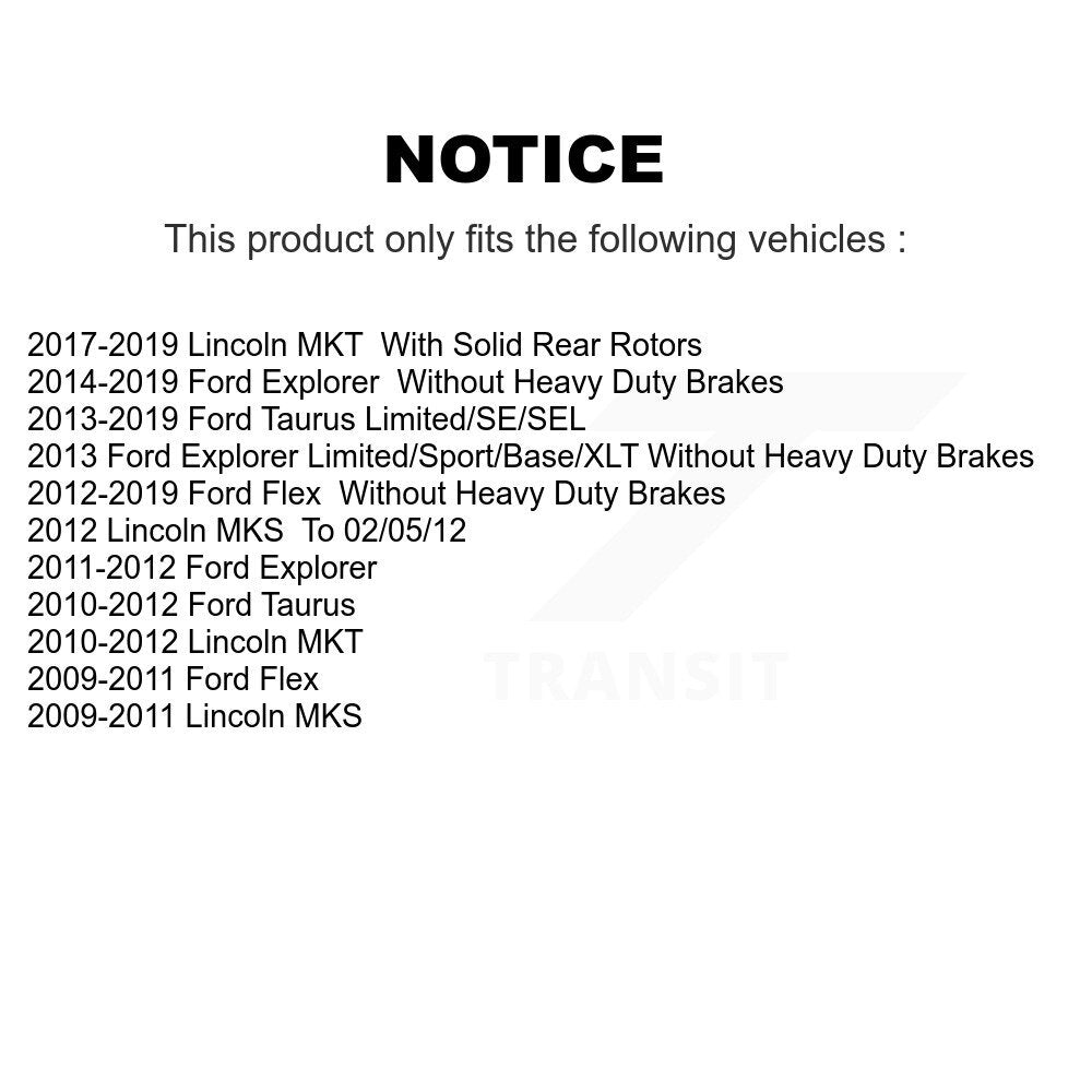 Disc Brake Rotors Front Rear Kit For Ford Explorer Flex Taurus Lincoln MKS MKT