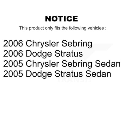 Disc Brake Rotors Front Rear Kit For Chrysler Sebring Dodge Stratus