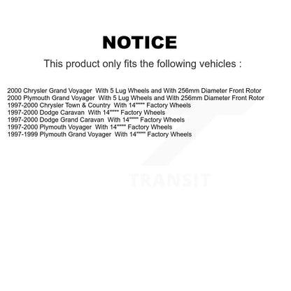 Brake Rotors Front Rear Kit For Dodge Caravan Grand Plymouth Voyager Chrysler &