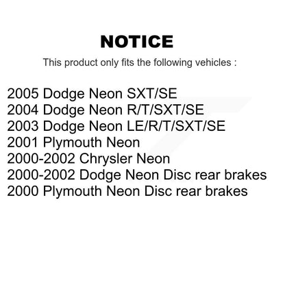 Disc Brake Rotors Front Rear Kit For Neon Dodge Chrysler Plymouth
