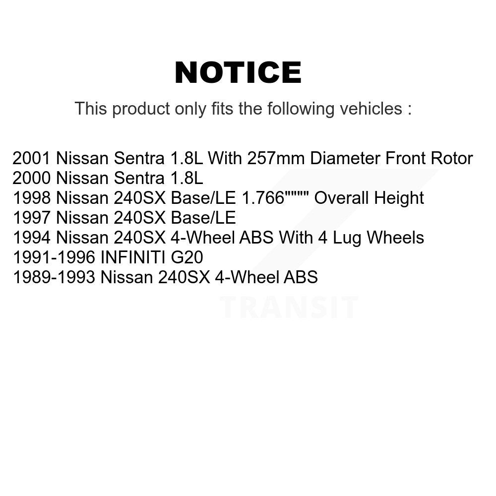 Disc Brake Rotors Front Rear Kit For Nissan 240SX Sentra INFINITI G20