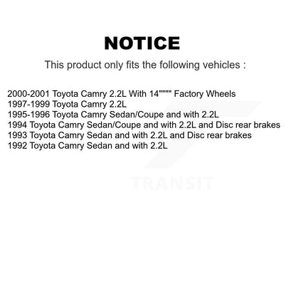 Disc Brake Rotors Front Rear Kit For Toyota Camry