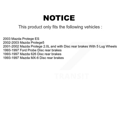 Disc Brake Rotors Front Rear Kit For Mazda Protege Protege5 Ford Probe MX-6 626