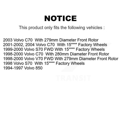 Disc Brake Rotors Front Rear Kit For Volvo S70 850 V70 C70