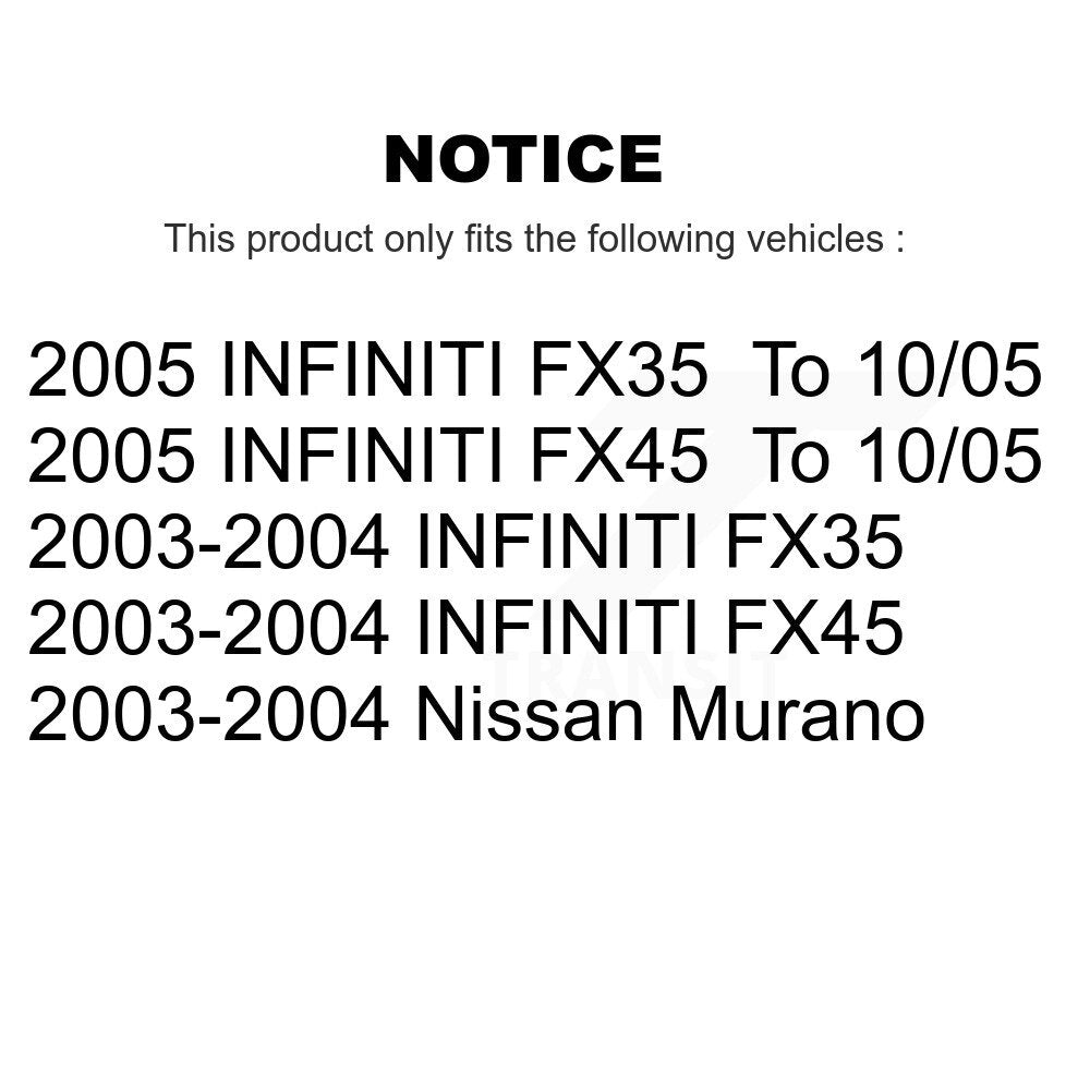 Disc Brake Rotors Front Rear Kit For Nissan Murano INFINITI FX35 FX45