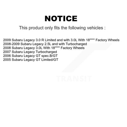 Disc Brake Rotors Front Rear Kit For Subaru Legacy