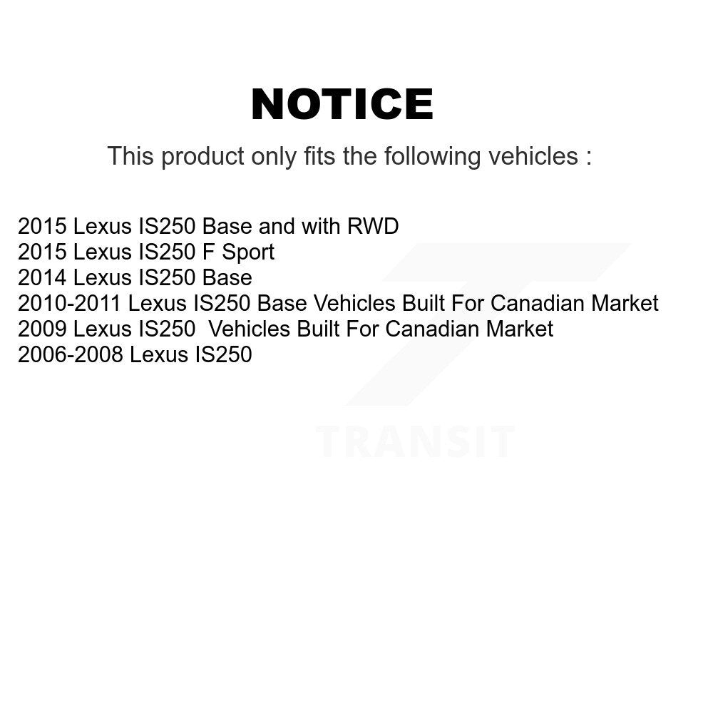 Disc Brake Rotors Front Rear Kit For Lexus IS250