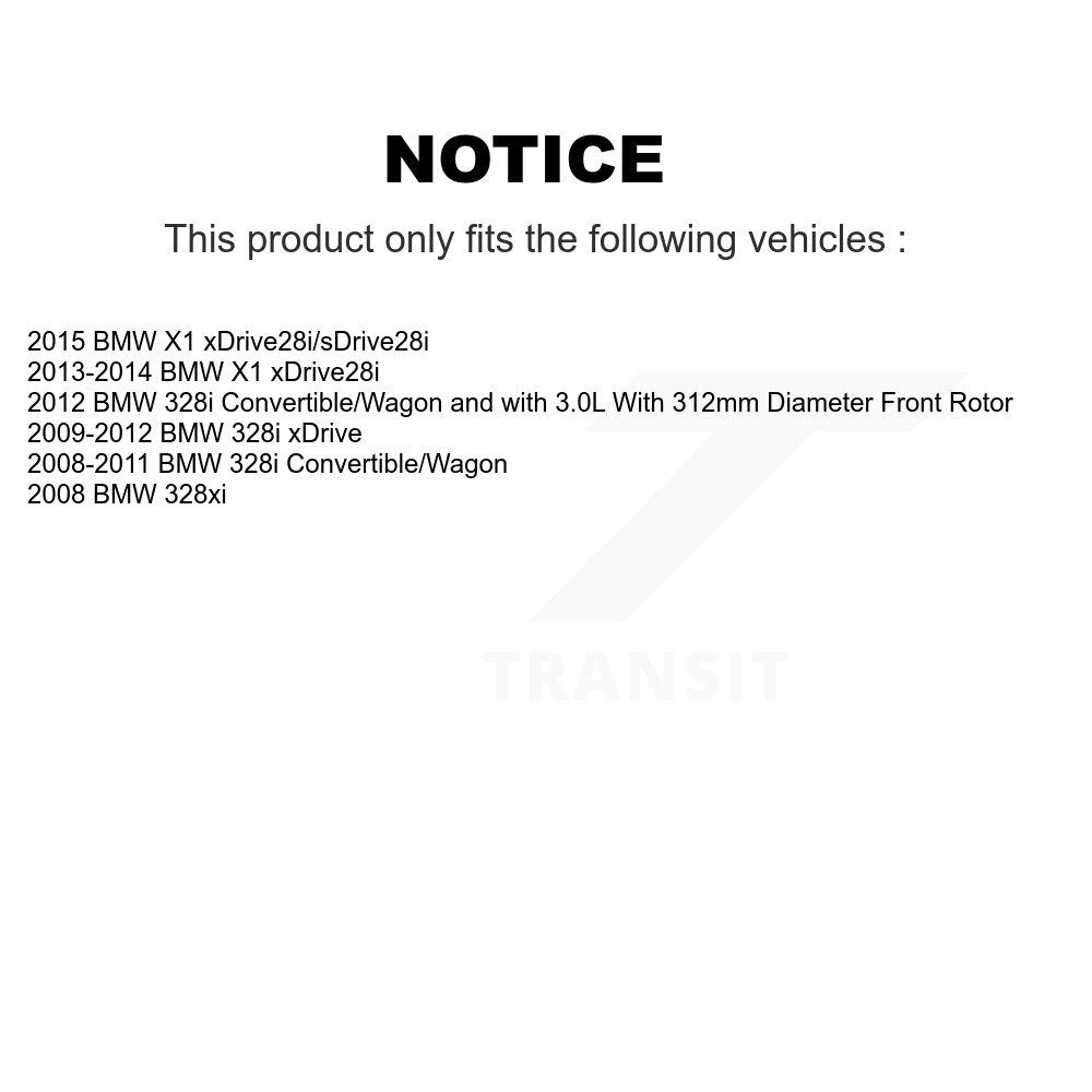 Disc Brake Rotors Front Rear Kit For BMW 328i xDrive X1 328xi