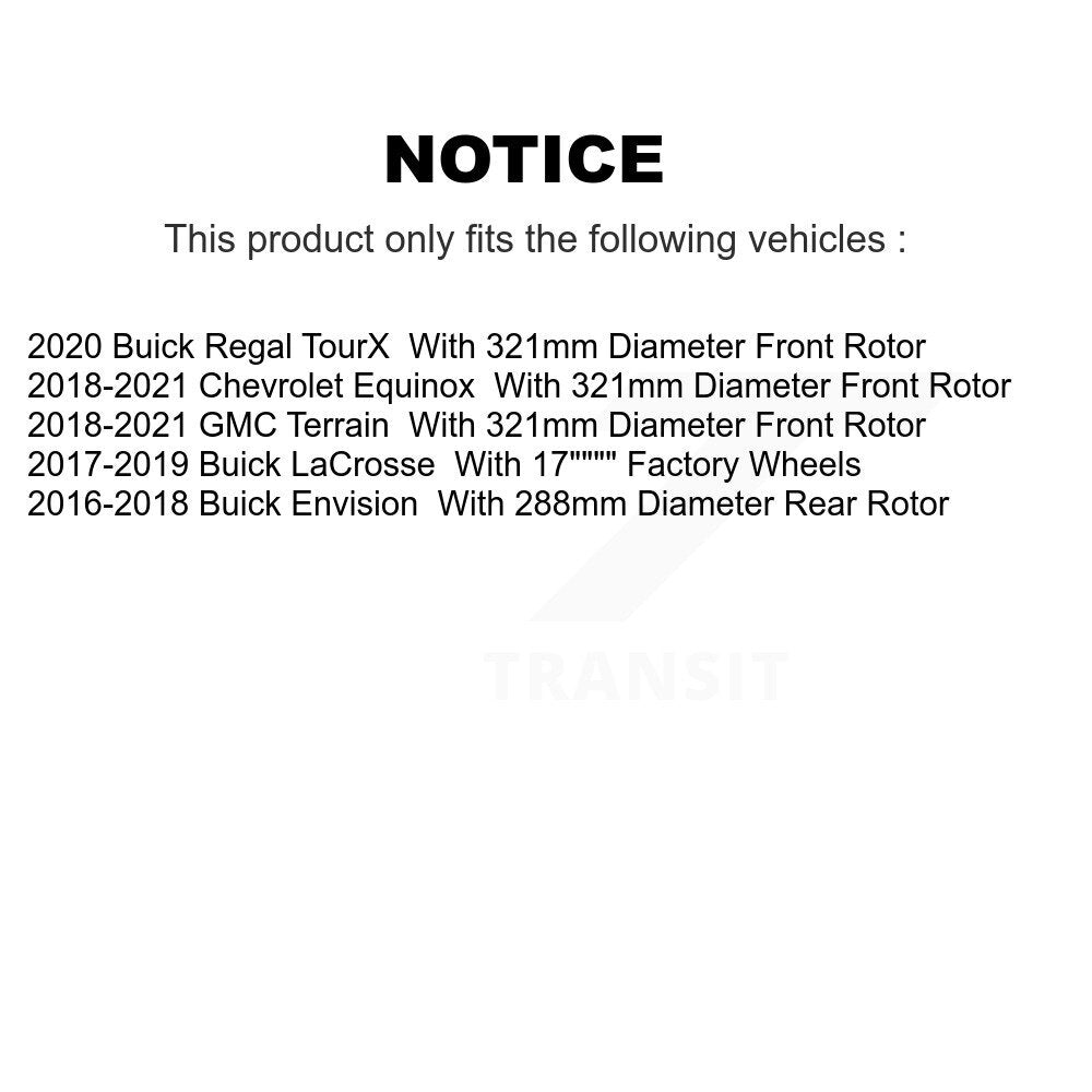 Disc Brake Rotor Front Rear Kit For Chevrolet Equinox GMC Terrain Buick Envision