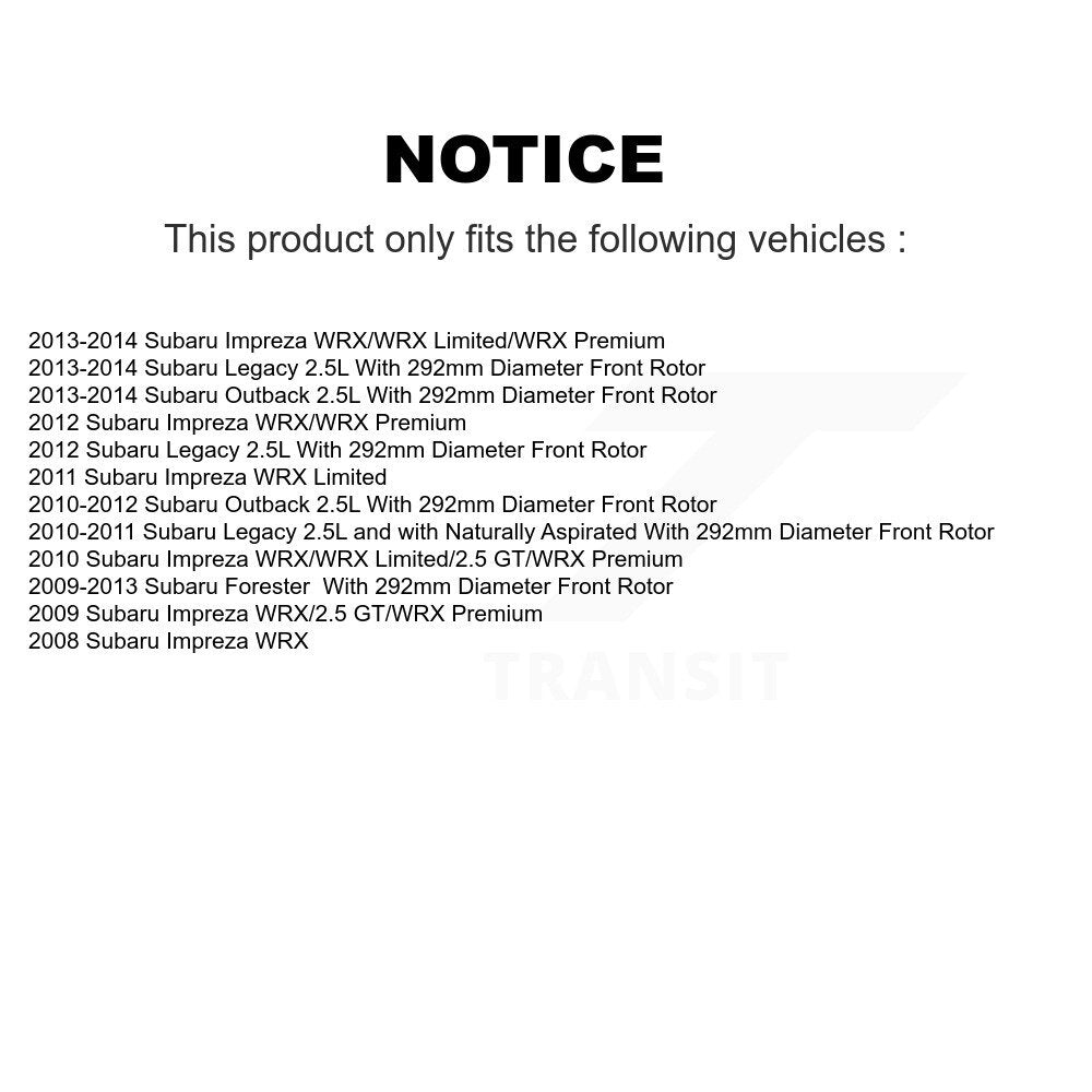 Disc Brake Rotors Front Rear Kit For Subaru Impreza Forester Outback Legacy WRX