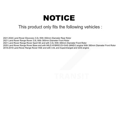 Disc Brake Rotors Front Rear Kit For Land Rover Range Sport Discovery