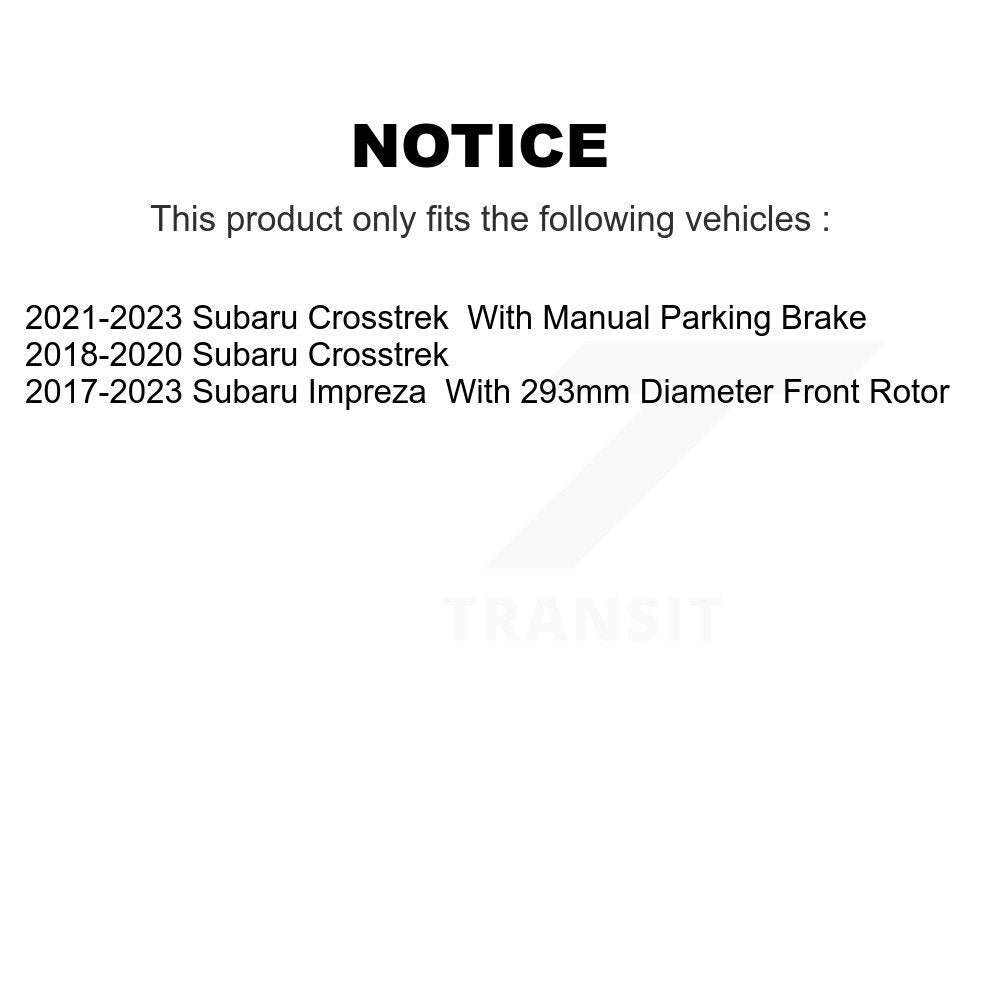 Disc Brake Rotors Front Rear Kit For Subaru Crosstrek Impreza