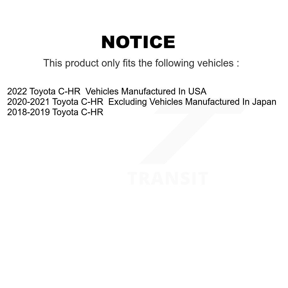 Disc Brake Rotors Front Pair For Toyota C-HR