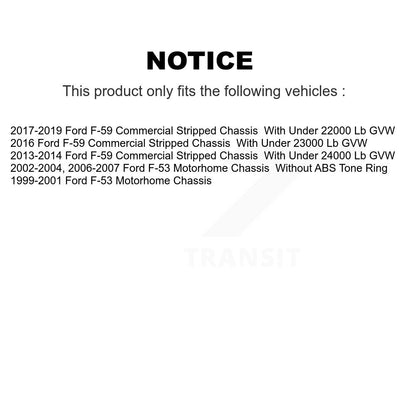 Disc Brake Rotors Front Rear Kit For Ford F-53 Motorhome Chassis F-59 Commercial