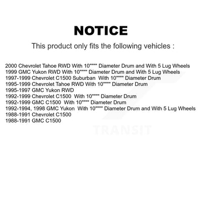 Brake Drums Rear Pair For C1500 Chevrolet GMC Tahoe Yukon Suburban