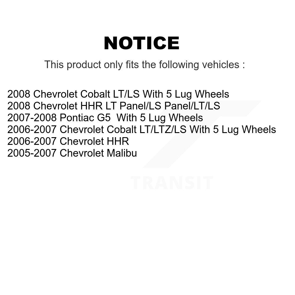 Brake Drums Rear Pair For Chevrolet Cobalt Pontiac G5 Malibu HHR
