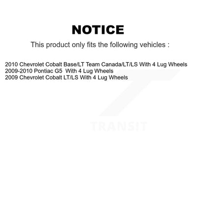 Brake Drums Rear Pair For Chevrolet Cobalt Pontiac G5 With 4 Lug Wheels