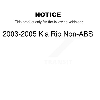 Brake Drums Rear Pair For 2003-2005 Kia Rio Non-ABS