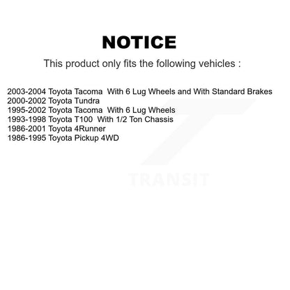 Brake Drums Rear Pair For Toyota 4Runner Tacoma Pickup Tundra T100