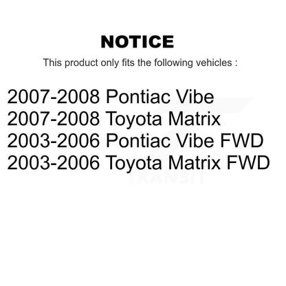 Brake Drums Rear Pair For Toyota Matrix Pontiac Vibe