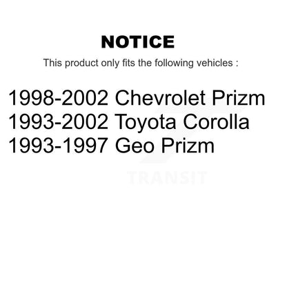 Brake Drums Rear Pair For Toyota Corolla Prizm Chevrolet Geo