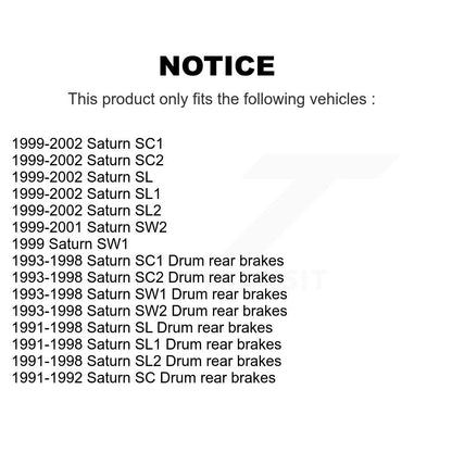 Brake Drums Rear Pair For Saturn SL1 SC1 SL2 SC2 SL SW2 SW1 SC
