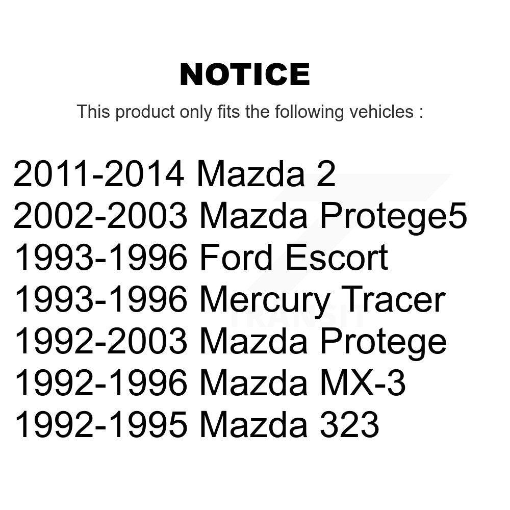 Drums Rear Pair For Mazda 2 Protege Protege5 Ford Escort MX-3 323 Mercury Tracer