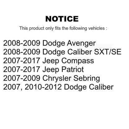 Drums Rear Pair For Jeep Patriot Compass Dodge Caliber Chrysler Sebring Avenger