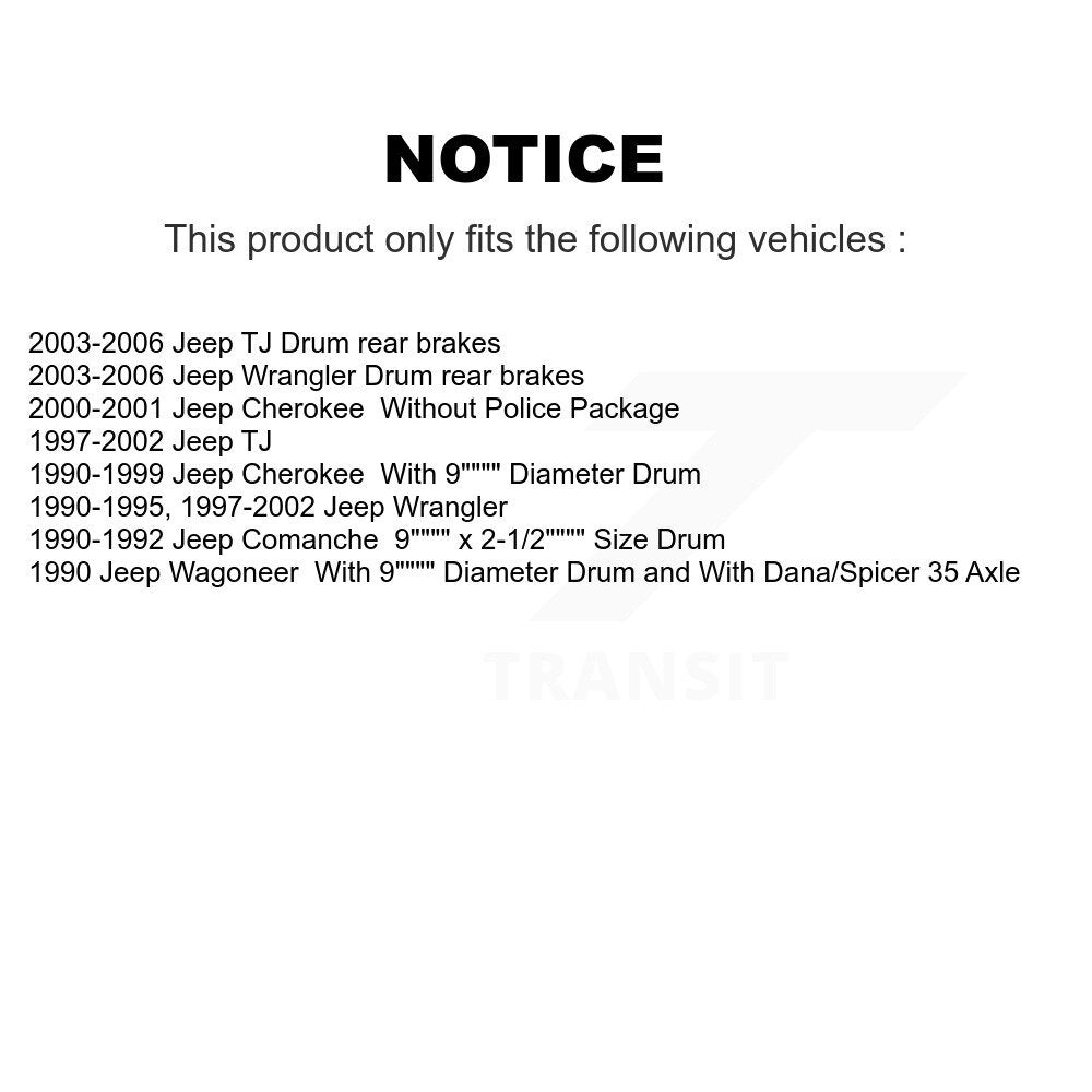 Brake Drums Rear Pair For Jeep Wrangler Cherokee Comanche Wagoneer TJ