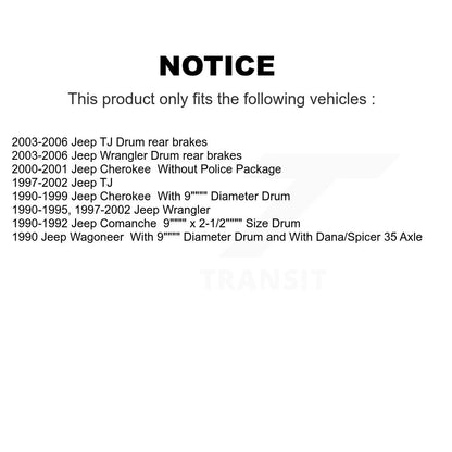 Brake Drums Rear Pair For Jeep Wrangler Cherokee Comanche Wagoneer TJ