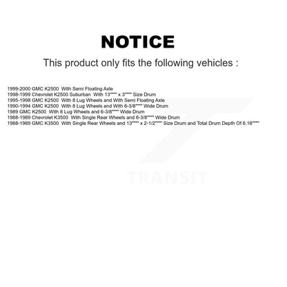 Disc Brake Rotors Drum Kit Front Rear For GMC K2500 Chevrolet K3500 Suburban
