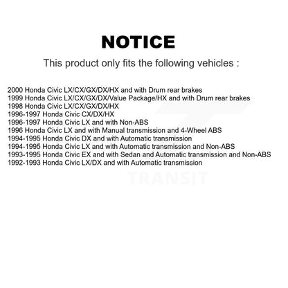 Disc Brake Rotors Drums Kit Front Rear For Honda Civic