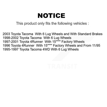Disc Brake Rotors Drums Kit Front Rear For Toyota 4Runner Tacoma