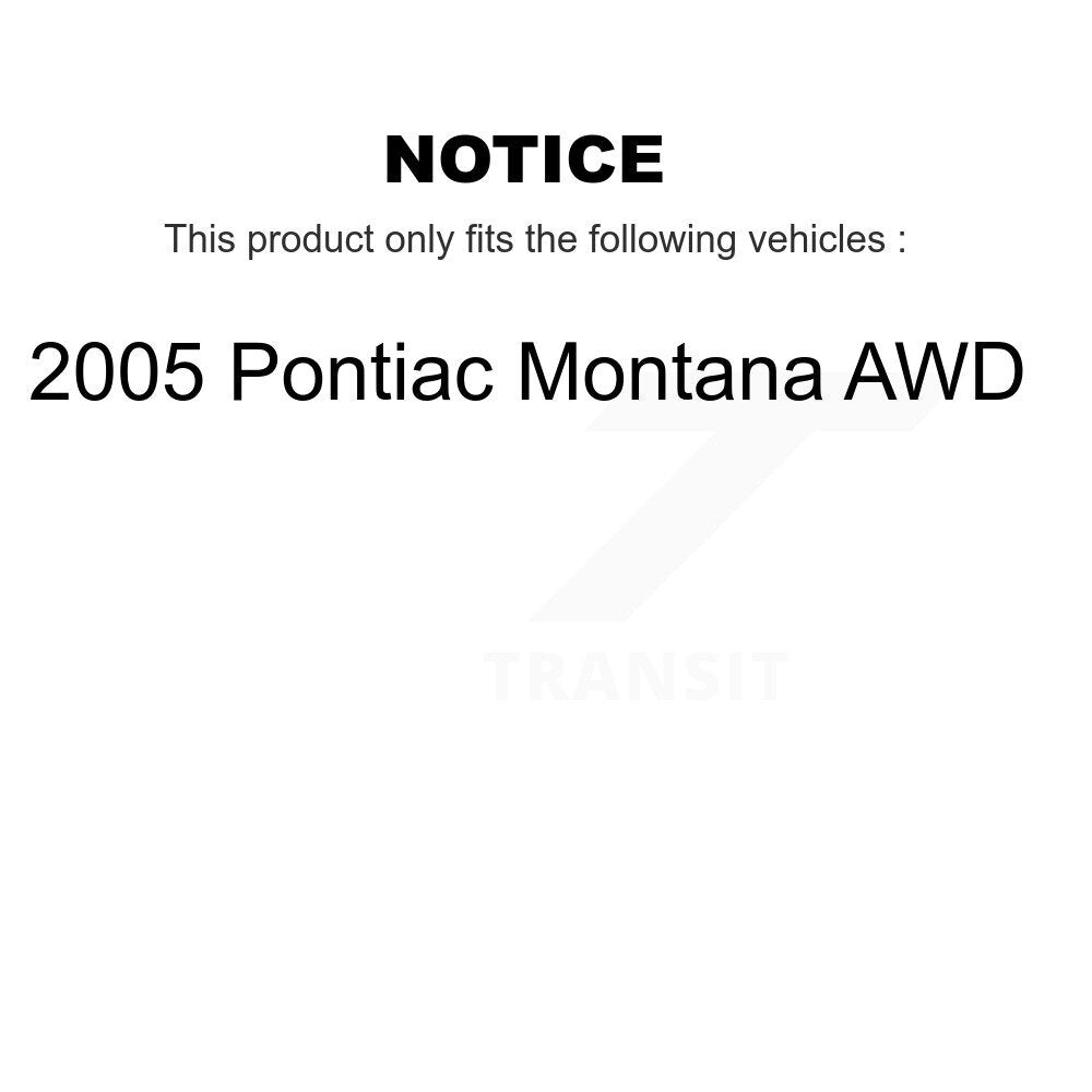 Disc Brake Rotors Drums Kit Front Rear For 2005 Pontiac Montana AWD
