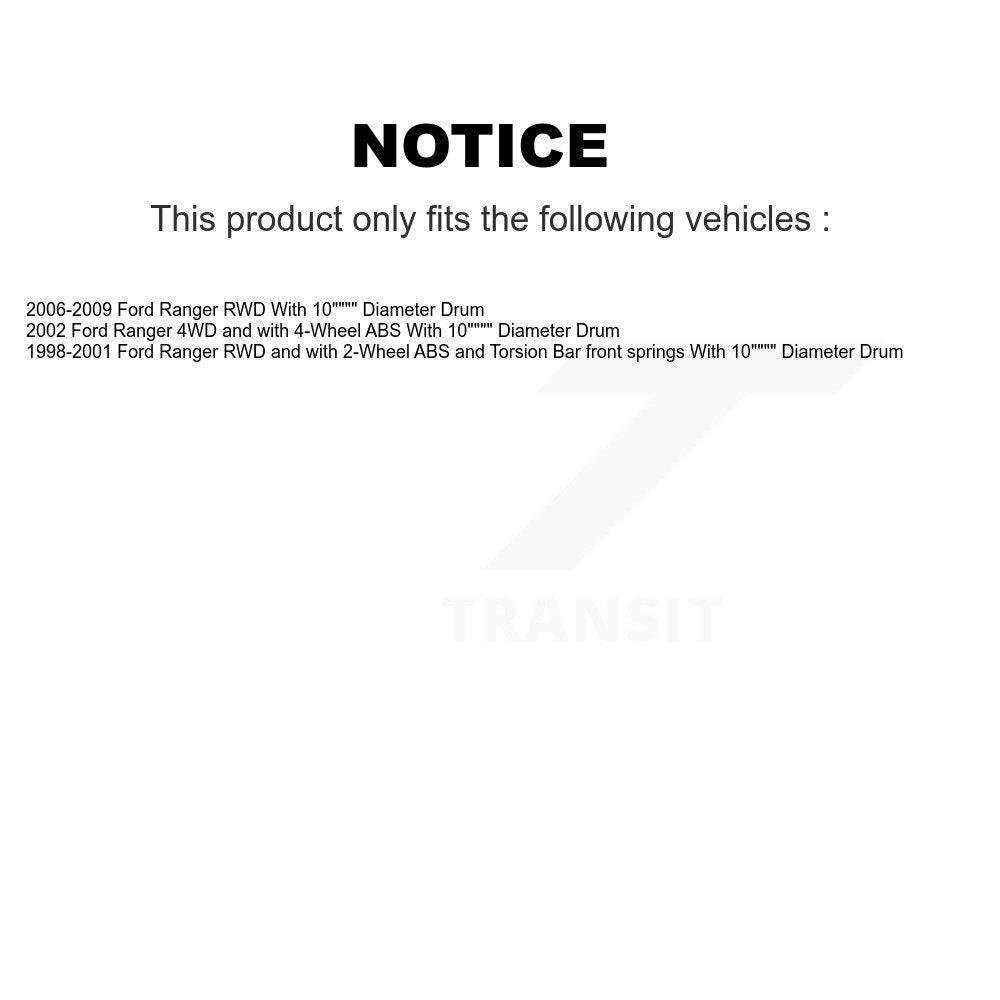 Disc Brake Rotors Drum Kit Front Rear For Ford Ranger With 10" Diameter