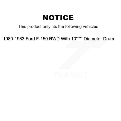 Brake Rotors Drum Front Rear Kit For 80-83 Ford F-150 RWD With 10" Diameter