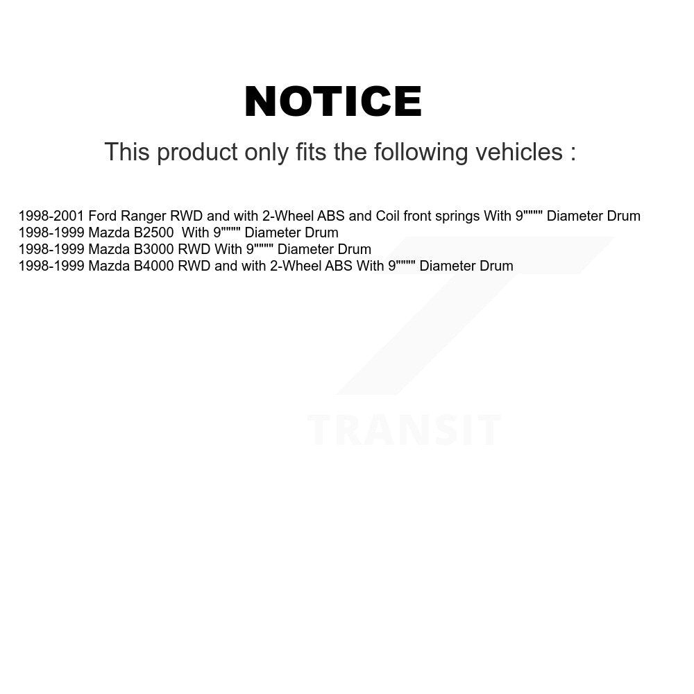 Disc Brake Rotor Drum Kit Front Rear For Ford Ranger Mazda B4000 B3000 B2500