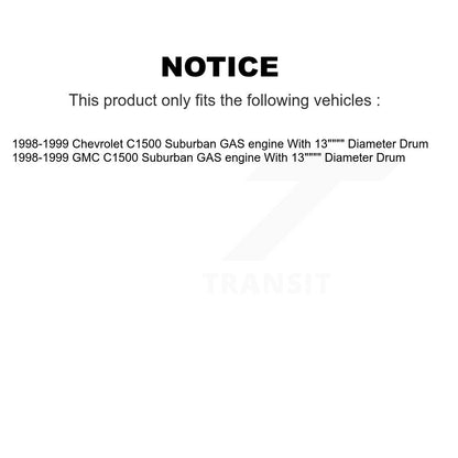 Disc Brake Rotor Drum Front Rear Kit For C1500 Suburban Chevrolet GMC GAS engine