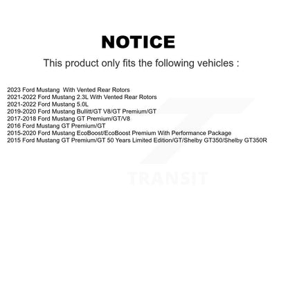 Disc Brake Rotors Rear Pair For Ford Mustang