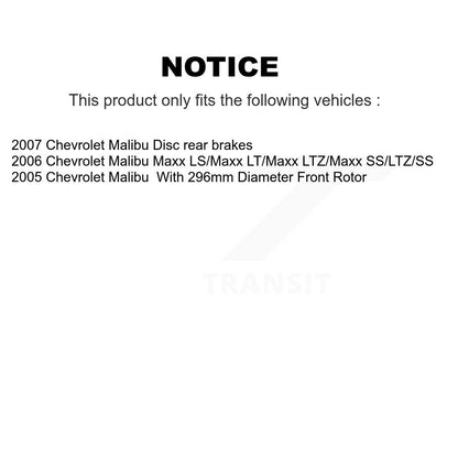 Disc Brake Rotors Drums Kit Front Rear For Chevrolet Malibu