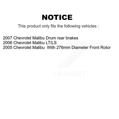 Disc Brake Rotors Drums Kit Front Rear For Chevrolet Malibu
