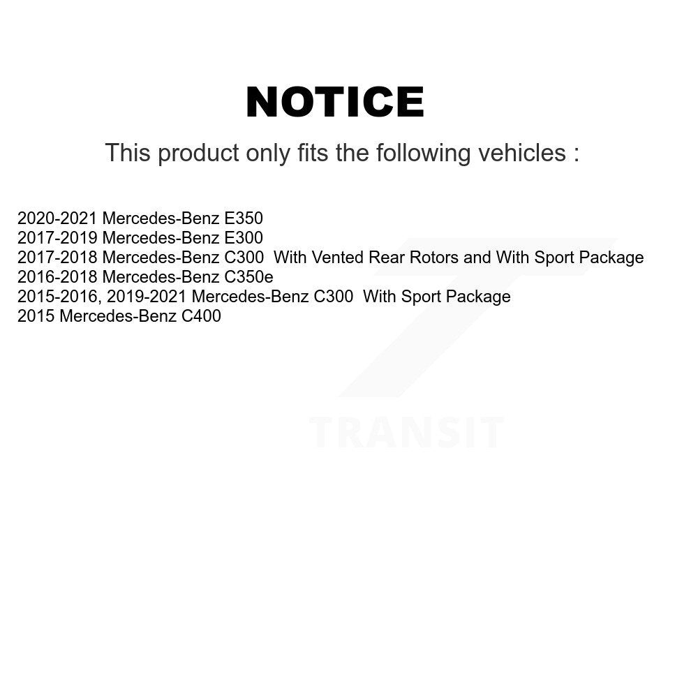 Disc Brake Rotors Rear Pair For Mercedes-Benz C300 E300 C400 E350 C350e