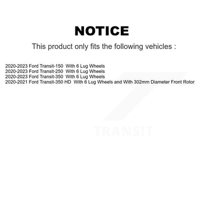 Disc Brake Rotors Front Rear Kit For Ford Transit-250 Transit-350 Transit-150 HD