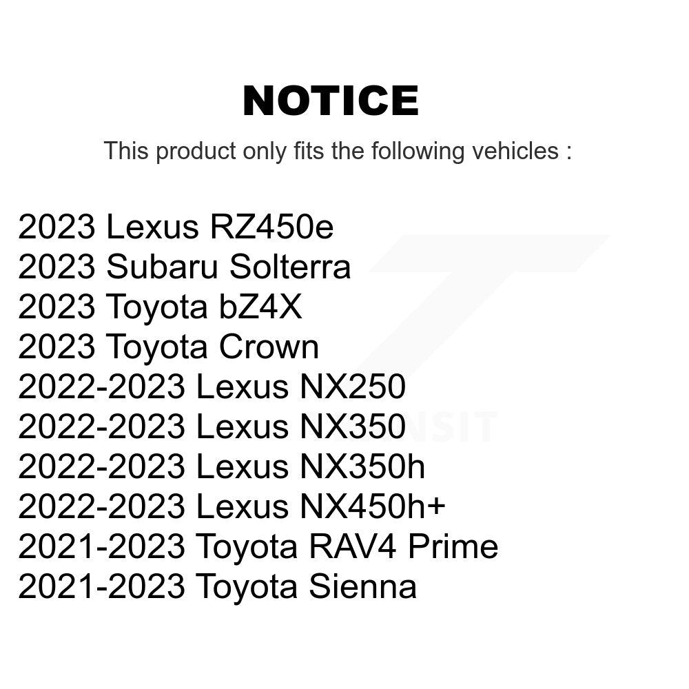 Brake Rotor Rear Pair For Toyota Sienna Lexus RAV4 Prime NX350h bZ4X NX350 NX250