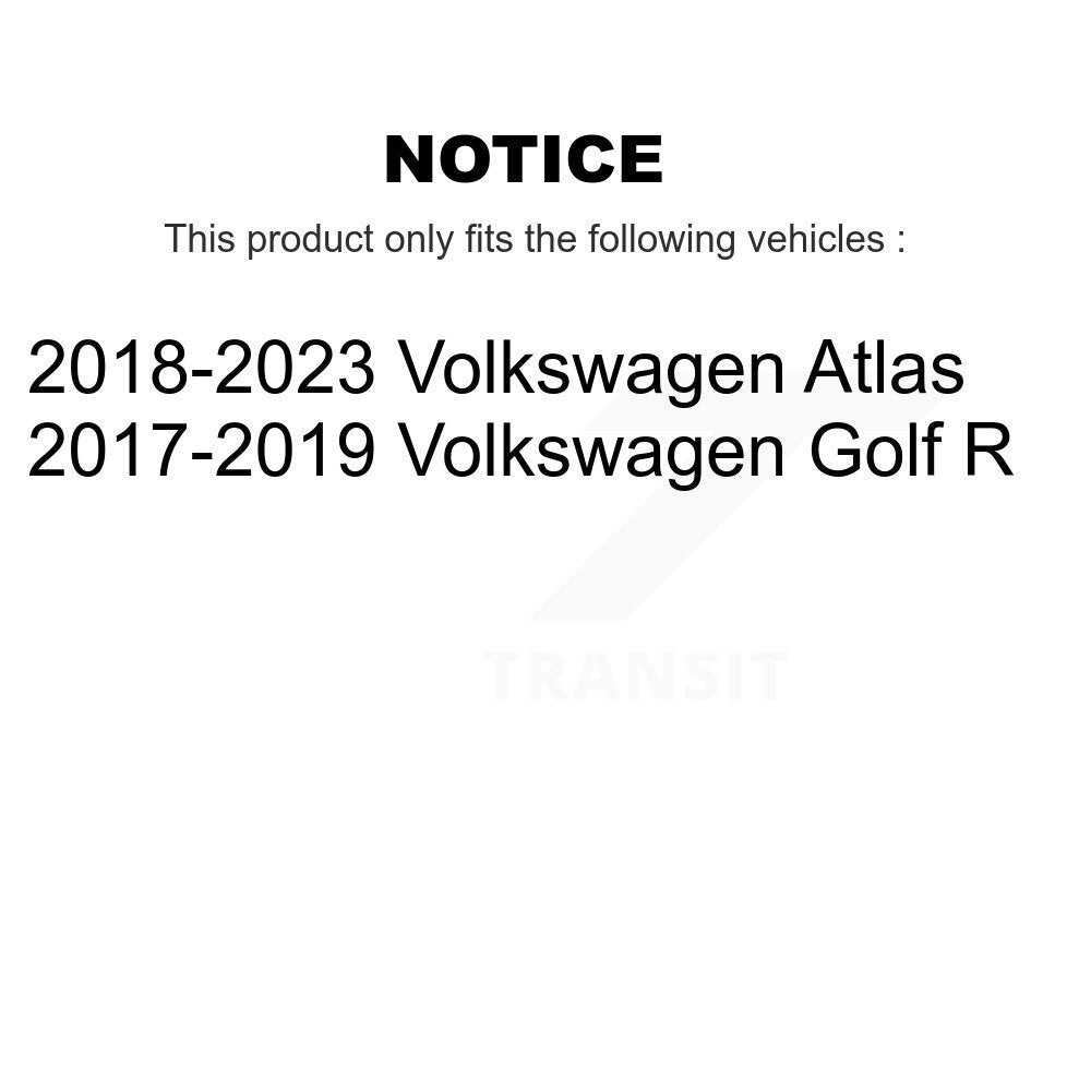 Disc Brake Rotors And Ceramic Pads Rear Kit For Volkswagen Atlas Golf R