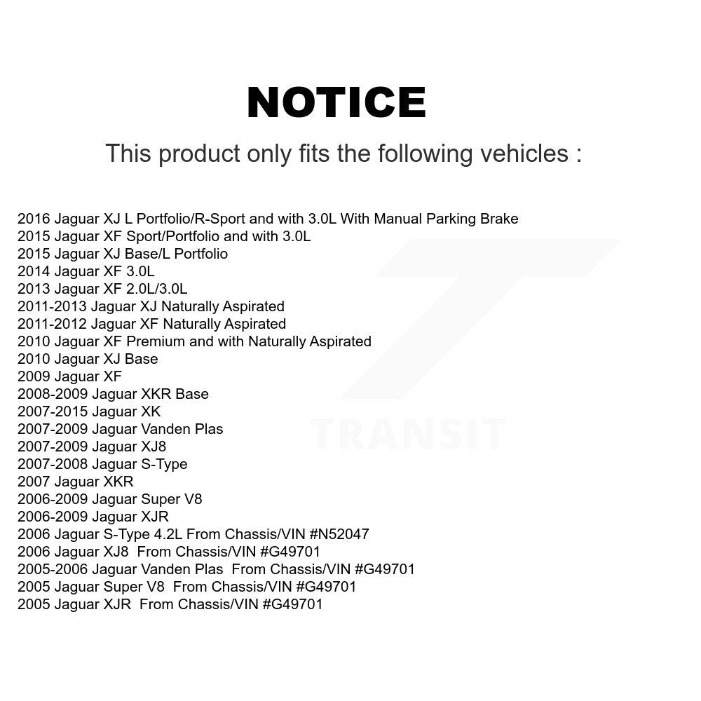 Brake Rotor & Semi-Metallic Pad Rear Kit For Jaguar XF XJ XK Vanden Plas XKR XJR