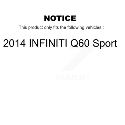 Brake Rotor Ceramic Pad Rear Kit For 14 INFINITI Q60 Sport/Premium