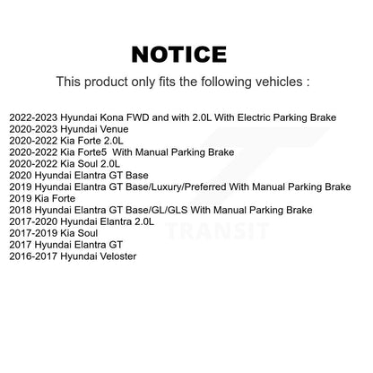 Brake Rotor & Ceramic Pad Rear Kit For Hyundai Elantra Kia Soul Kona Venue Forte