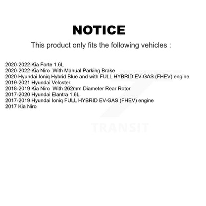 Brake Rotor Ceramic Pad Rear Kit For Hyundai Elantra Kia Forte Ioniq Niro Forte5