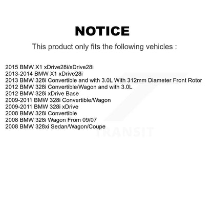 Semi-Metallic Pad & Disc Brake Rotor Front Rear Kit For BMW 328i xDrive X1 328xi